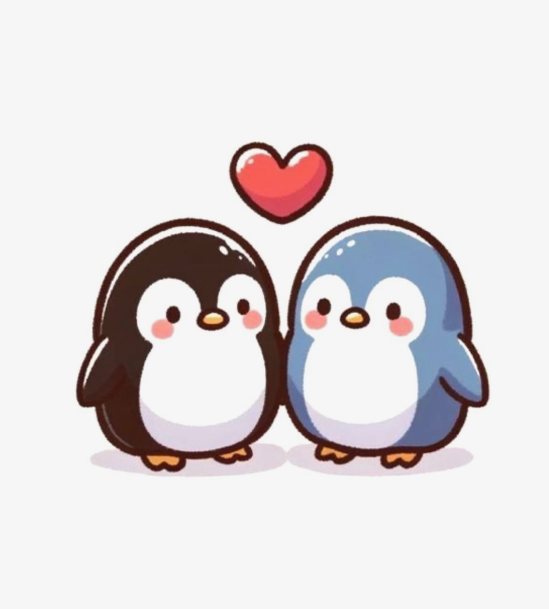 Penguins kissing